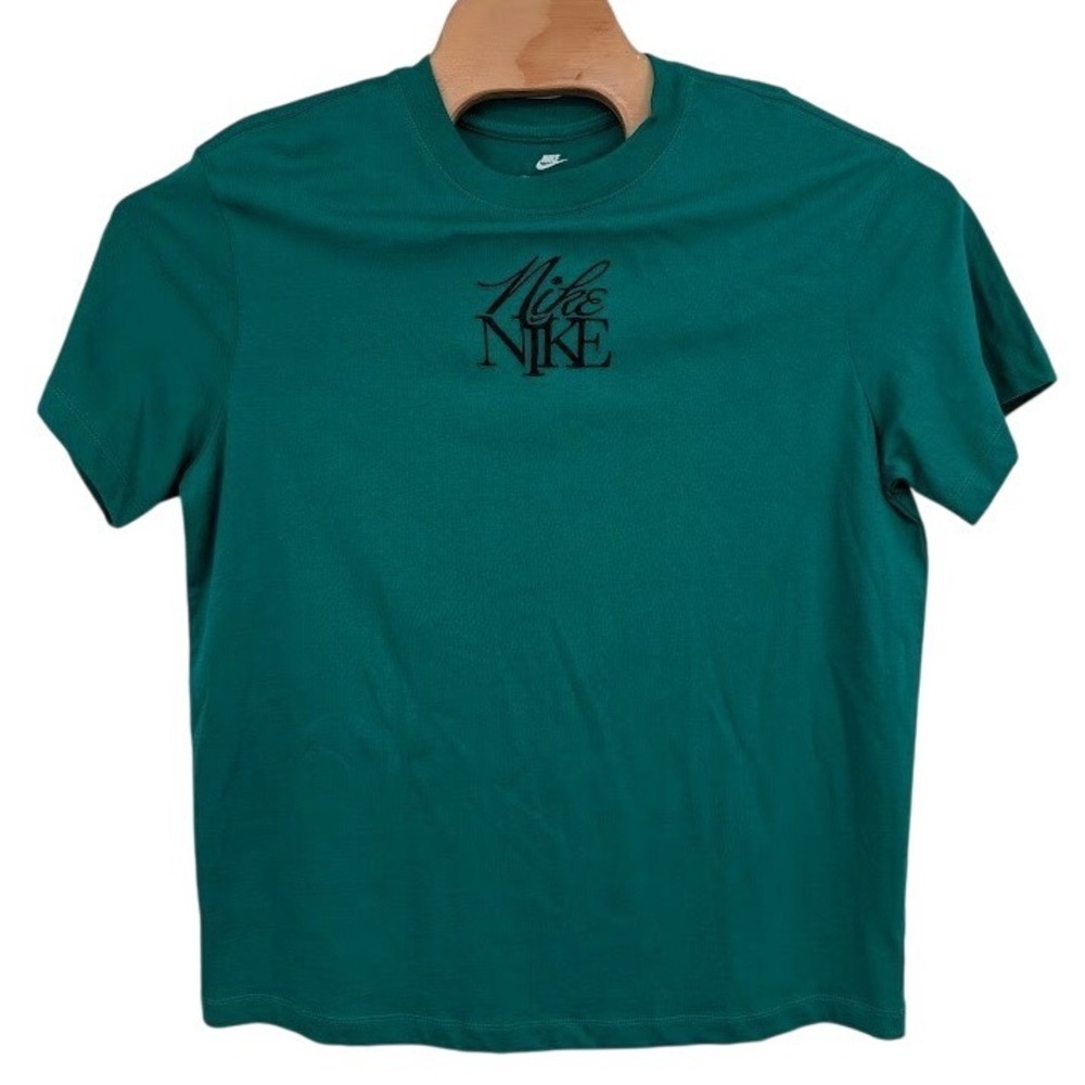 Nike Women's Monogram BF Tee Green NWT short sleeve loose fit sz Med‎